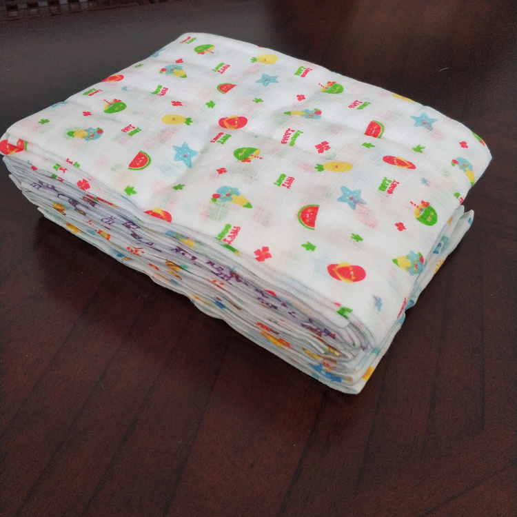 100% Cotton Colorful Recycled China Prefold sunny Baby custom printed Cloth Diapers