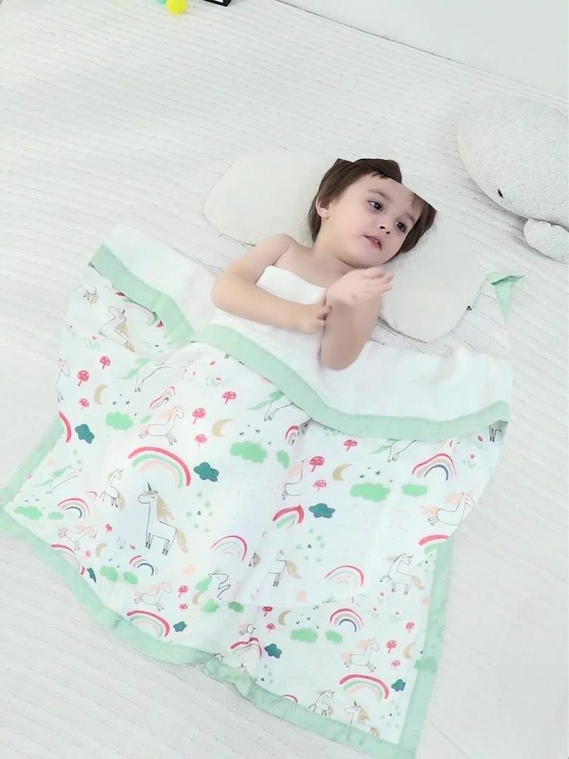 Hotsale wholesale organic muslin  swaddle blanket sheep unicorn swaddle muslin blankets