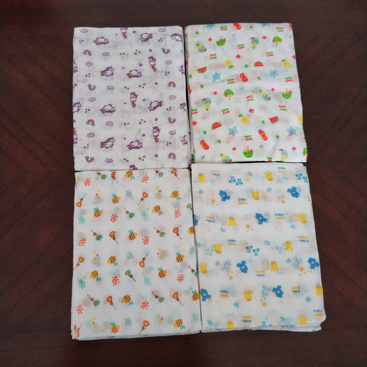 100% Cotton Colorful Recycled China Prefold sunny Baby custom printed Cloth Diapers