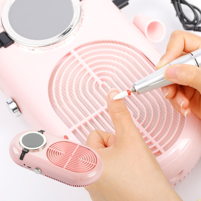 Professional Nails Drill Vaccum Cleaner Pink Acrylic Manicure Polishing Tool Pedicure Custom Logo Wholesale Nail Dust Collector