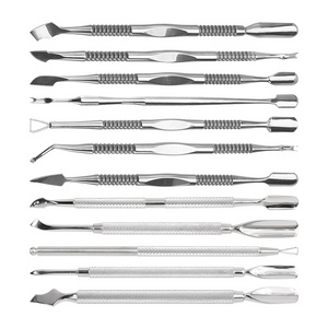 Professional Nail Supply Custom Logo Pedicure Tool Metal Manicure Pusher Dead Skin Remover Custom Trimmer Nail Cuticle Pusher