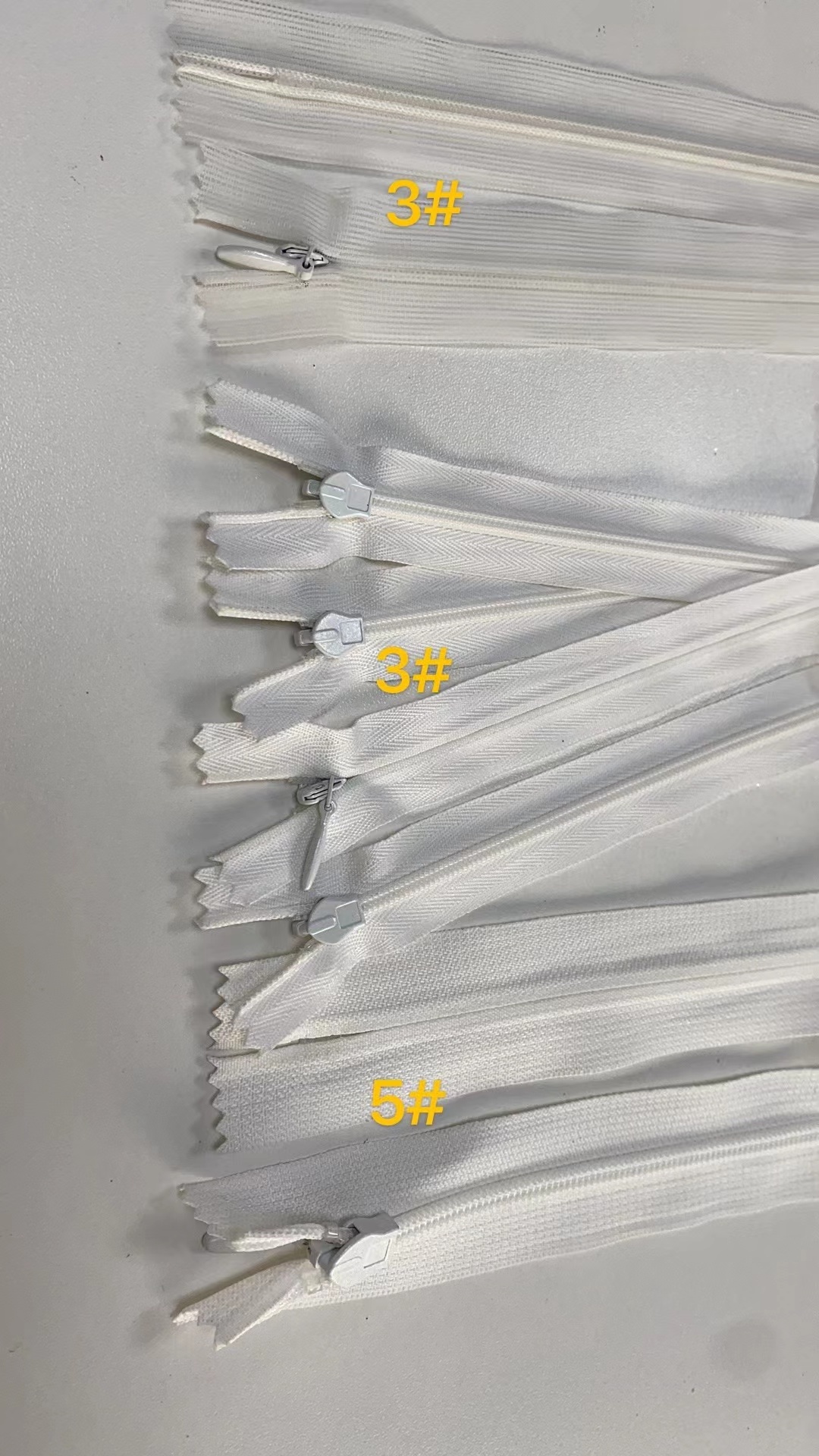 CYG 3# 5# Open End Transparent Invisible Nylon Zippers For Wedding Dress