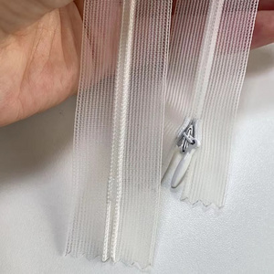 CYG 3# 5# Open End Transparent Invisible Nylon Zippers For Wedding Dress