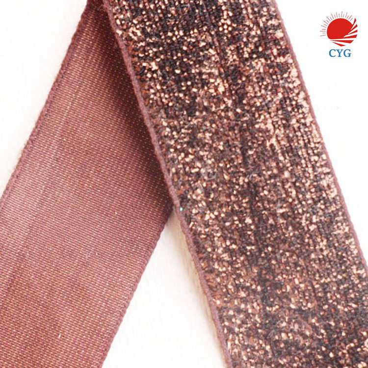 Good Quality Gold Glitter, Sliver Glitter Elastic Band Fold Over Elastic Band