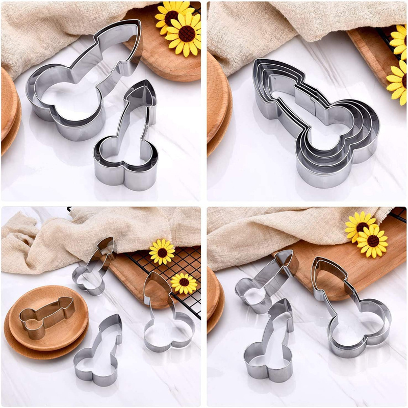 Stainless Steel Funny Shaped Biscuit Penis Cookie Cutter, Hen Party Bachelorette Party Bridal Shower Favors