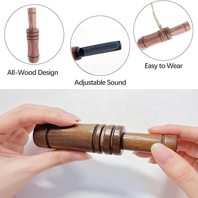 Professional Duck Call Wooden Whistle Accessory for Hunters Pheasant Goose Realistic Sounding Whistle Hunting Luring Ducks