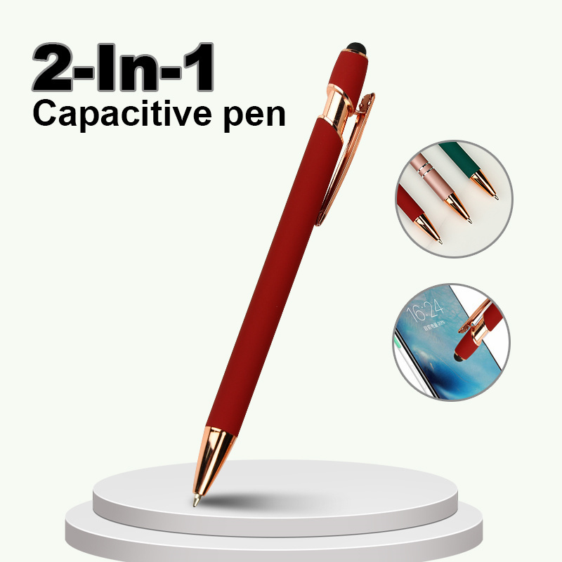 Golden Dragon Promotional metal stylus with custom green rose gold logo touch screen cheap gift Ballpoint pen