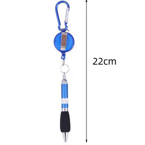 Mini mountaineering buckle telescopic rope press ballpoint pen anti-loss bullet ballpoint pen