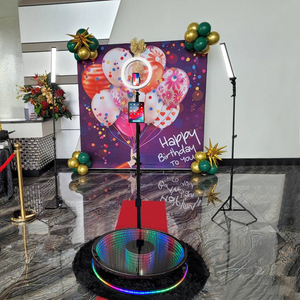 Automatic selfie platform wedding photo booth party 360 degree rotating spin video infinity glass machine with flight