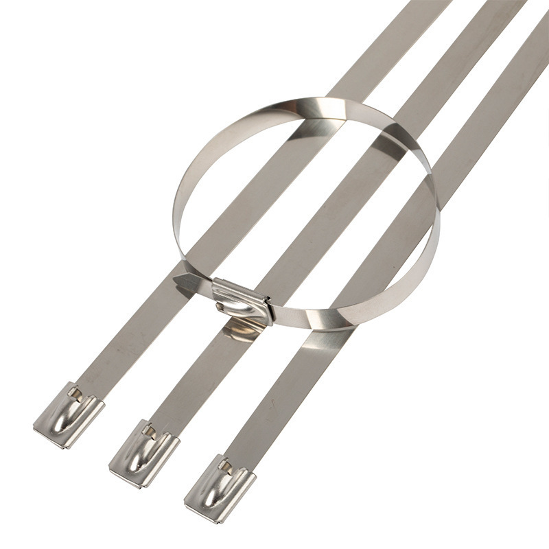 Stainless Steel Lock Steel Ball Ties Stainless Steel Zip Tie  SS304 316 marine anti-corrosion Metal zip ties