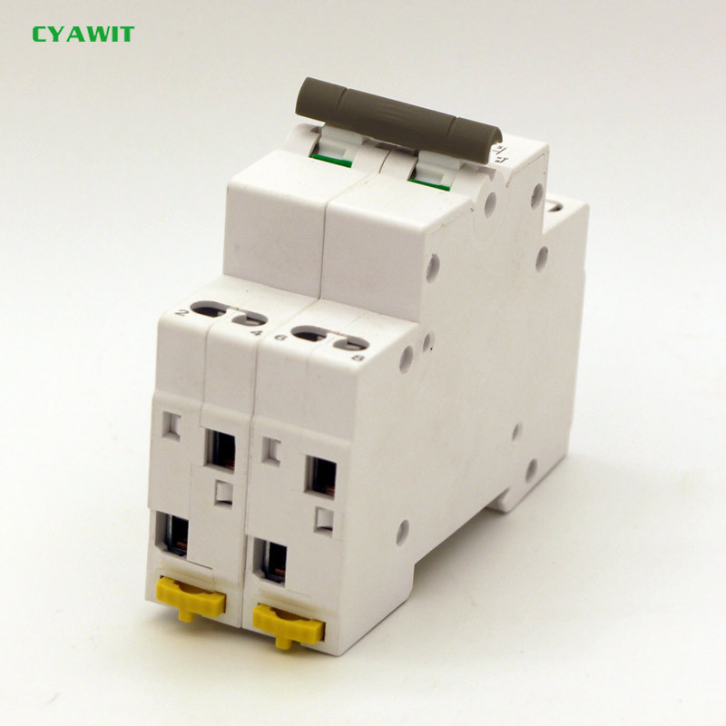 CYAWIT Changeover Switch 2P 63A 230/400VAC Modular Dual Power Manual Transfer Isolator Switch Din Rail Installation