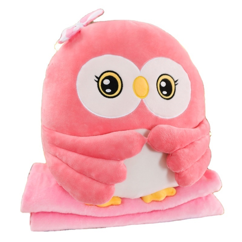 custom owl plush blanket stuffed toys plush animal toys with blanket gifts for kids