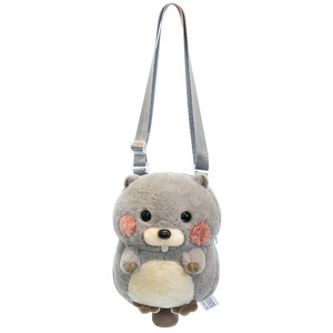 Wholesale Cute Squirrel Doll Messenger Bag Girls Birthday Gift Cartoon Hamster Plush Toy Backpack