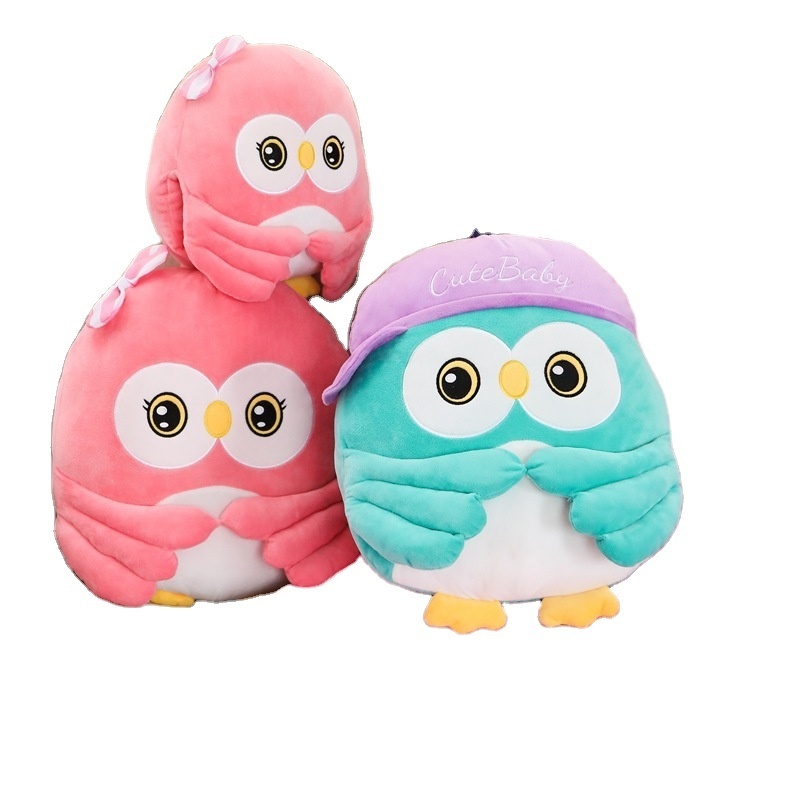 custom owl plush blanket stuffed toys plush animal toys with blanket gifts for kids