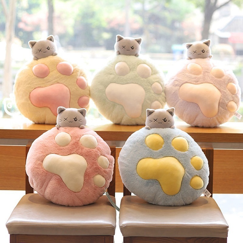 Cute kitty cat air conditioning quilt cat paw pillow blanket two-in-one cat pillow