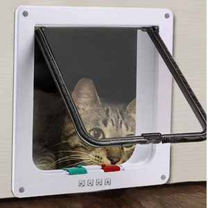 Cat Door Flap Large  4 Way Locking for Interior Exterior Doors  Weatherproof Pet Door for Cats Doggie Kittens