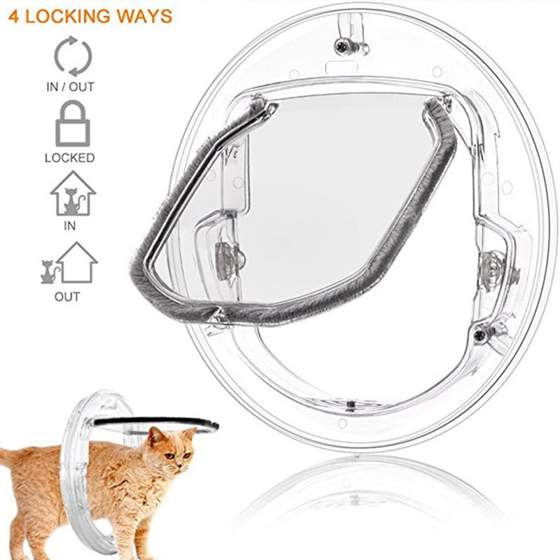 4-Way Locking Magnetic Pet Flap Door Dog Cat Door for Home ABS Pet Cat Door for Dog and Cat