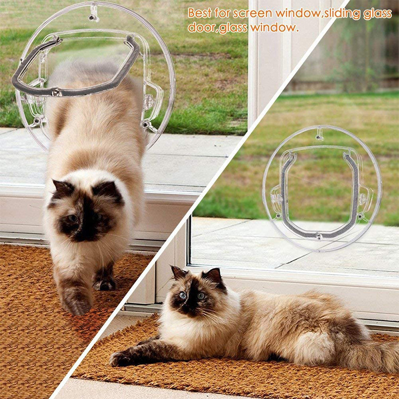 4-Way Locking Magnetic Pet Flap Door Dog Cat Door for Home ABS Pet Cat Door for Dog and Cat