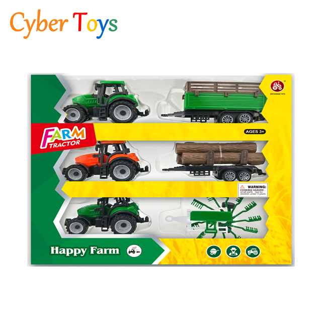 Hot Item Free Wheel Toy Tractor Farm Truck Toy Vehicle Plastic Model Car Set With Farm Tools