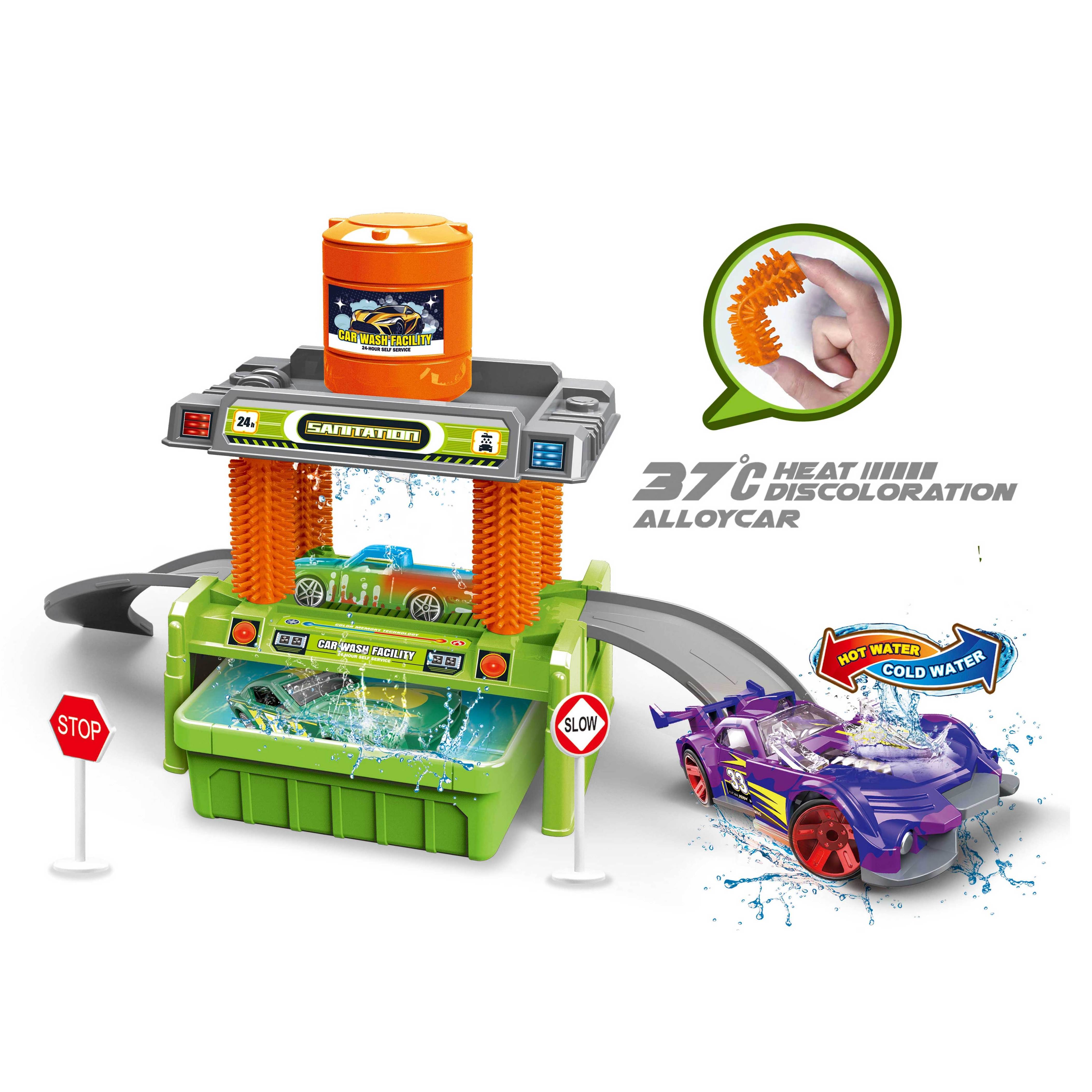 New Product Kids Assembly Police Car Wash Fire Fighting Parking Lot Toy With Track  Change Color Alloy Car For Children