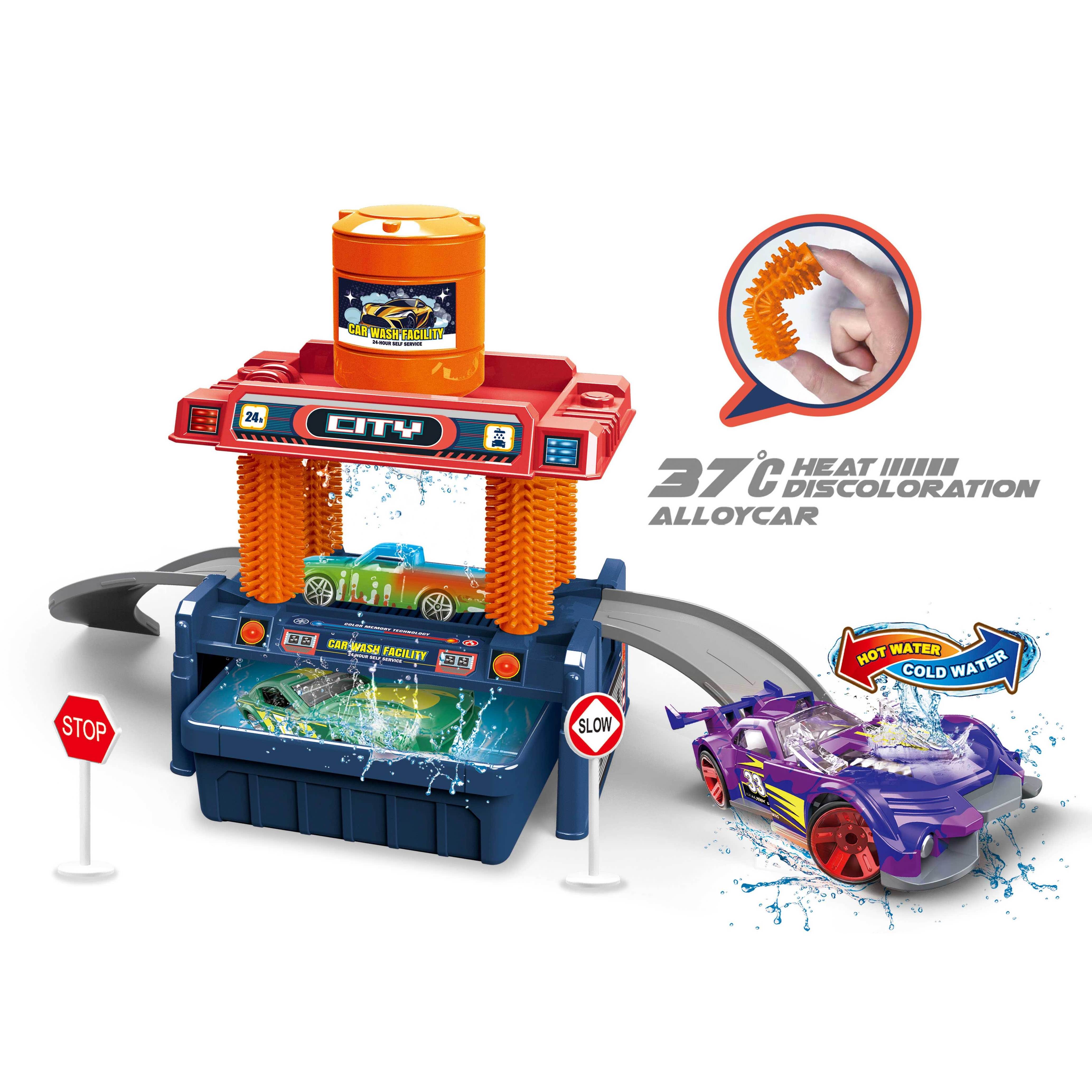 New Product Kids Assembly Police Car Wash Fire Fighting Parking Lot Toy With Track  Change Color Alloy Car For Children