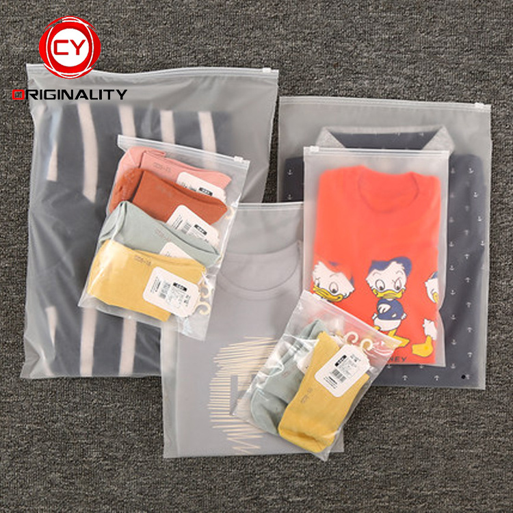 Reusable Custom Clear Packaging Bags Zip Lock Frosted Zipper Clothing Ziplock Bag For Clothing