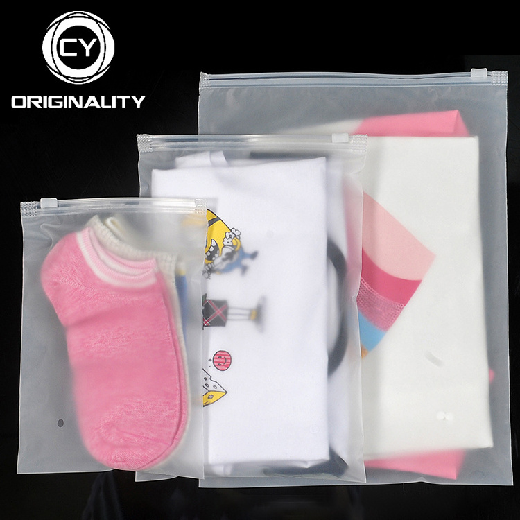 Reusable Custom Clear Packaging Bags Zip Lock Frosted Zipper Clothing Ziplock Bag For Clothing