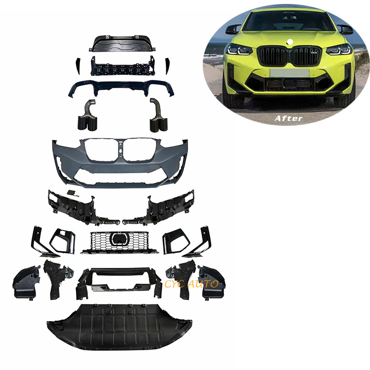 X4 LCI G02 body kit F98 front bumper rear diffuser with exhaust tips facelift bodykit for BMW X4 G02 X4M 2021 2022