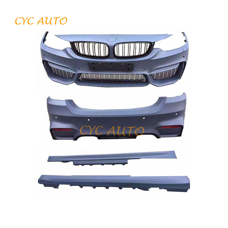 F32 M4 Style PP Material Car BodyKit front bumper rear bumper side skirts For BMW 4 Series F32 body kit