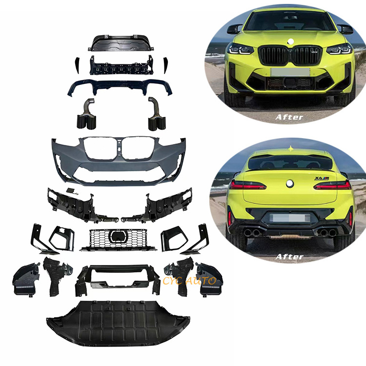 X4 LCI G02 body kit F98 front bumper rear diffuser with exhaust tips facelift bodykit for BMW X4 G02 X4M 2021 2022