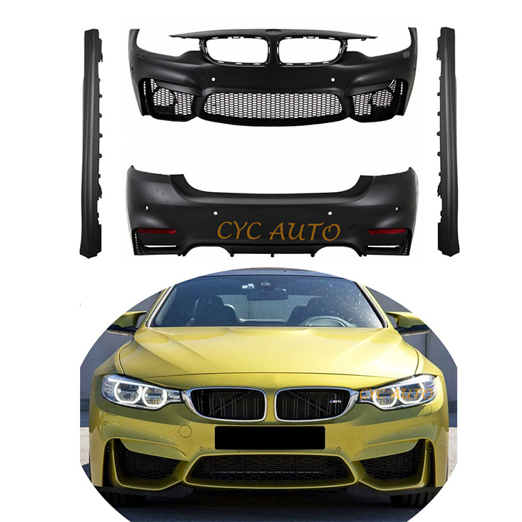 F32 M4 Style PP Material Car BodyKit front bumper rear bumper side skirts For BMW 4 Series F32 body kit