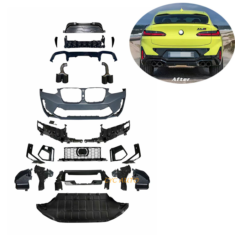 X4 LCI G02 body kit F98 front bumper rear diffuser with exhaust tips facelift bodykit for BMW X4 G02 X4M 2021 2022