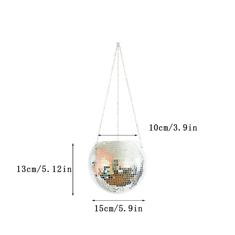 Window Decor Hanging Disco Ball Planter Basket Sun Catcher Disco Ball Vase Plant Hanger with Base