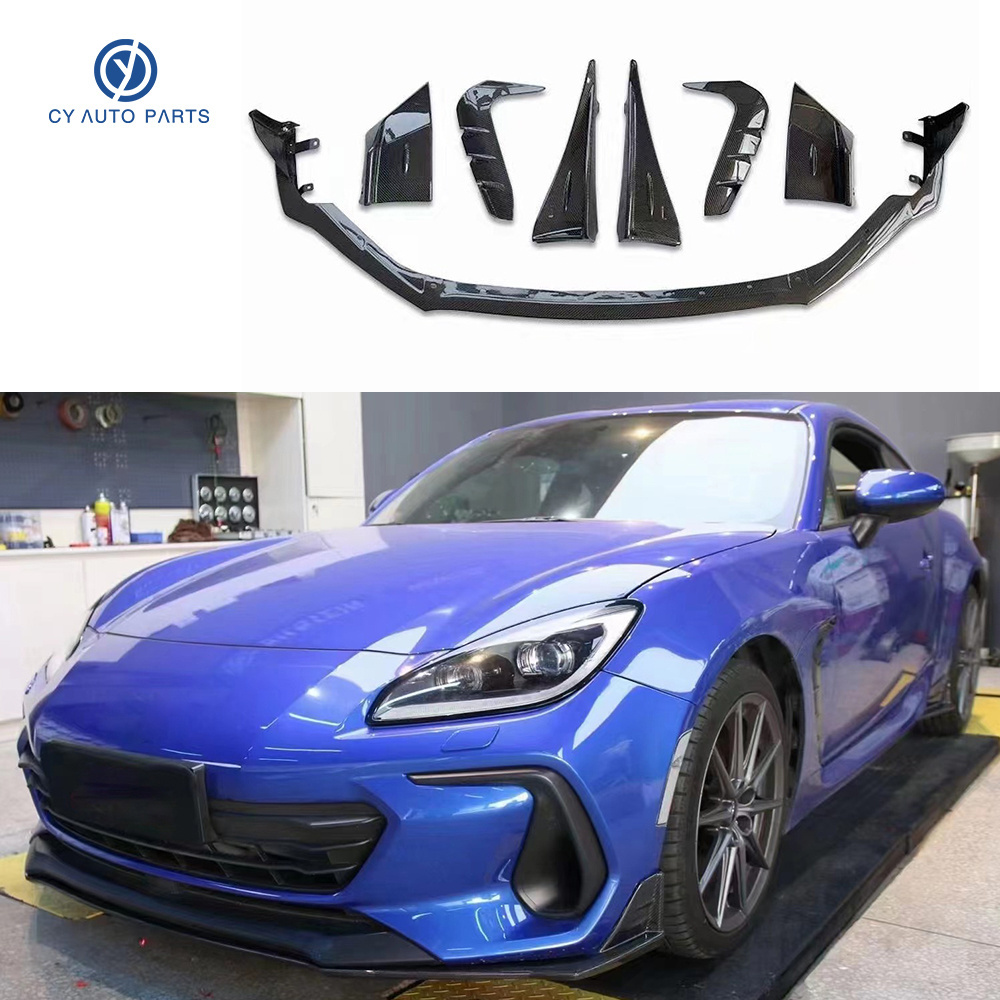 For Subaru BRZ Carbon Fiber Body Kit Upgraded STI Style Front Bumper Lip Diffuser Side Skirt Bumper Wrap Angle