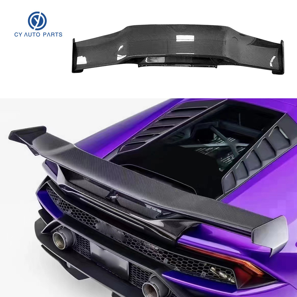 High Quality Dry Carbon Fiber Spoiler Fins Upgraded V Style Tail Exterior Spoiler Fittin For Lamborghini Huracan LP580 LP610 EVO