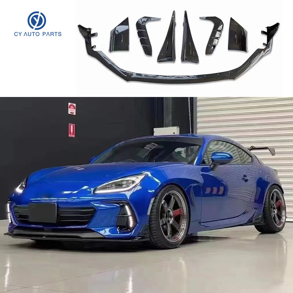 For Subaru BRZ Carbon Fiber Body Kit Upgraded STI Style Front Bumper Lip Diffuser Side Skirt Bumper Wrap Angle