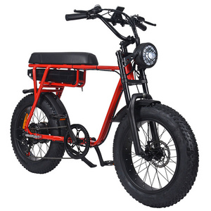 Full Suspension EU Warehouse Retro eBike 1000w E Fatbike Stealth Bomber 1000 Watt 20inch Fat Tire Electric Bike for Men Woman