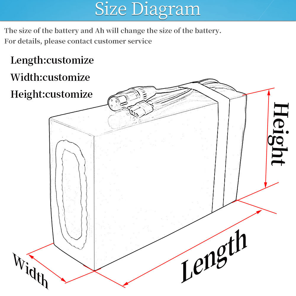 24V 36V 48V 52V 60V 72V Lithium Battery Pack Citycoco Battery Electric Bike Volta Batteries for 1500w Motor eBike Scooter