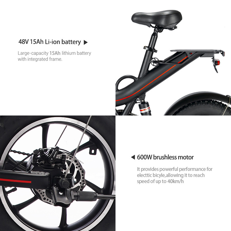 Europe USA Warehouse 16 Inch Off Road E Bike Fat Tire eBike bicicleta electrica 48v 600w Mini Folding Electric Bicycle