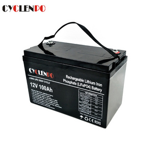 Cyclenpo lithium 12v 100ah lifepo4 battery for caravan motorhome and solar pv lighting