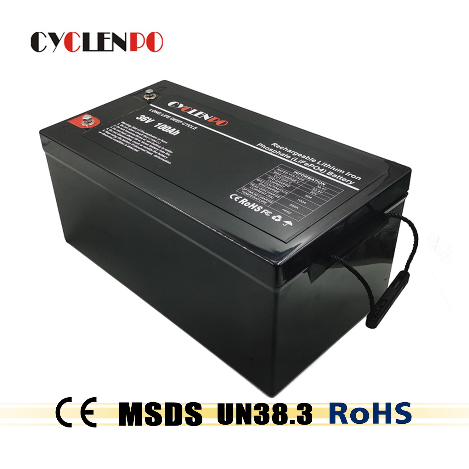 Factory supply IP65 waterproof lifepo4 battery 36v 100ah  lithium ion batteries 36v 100ah for electric trolling motor/boat/