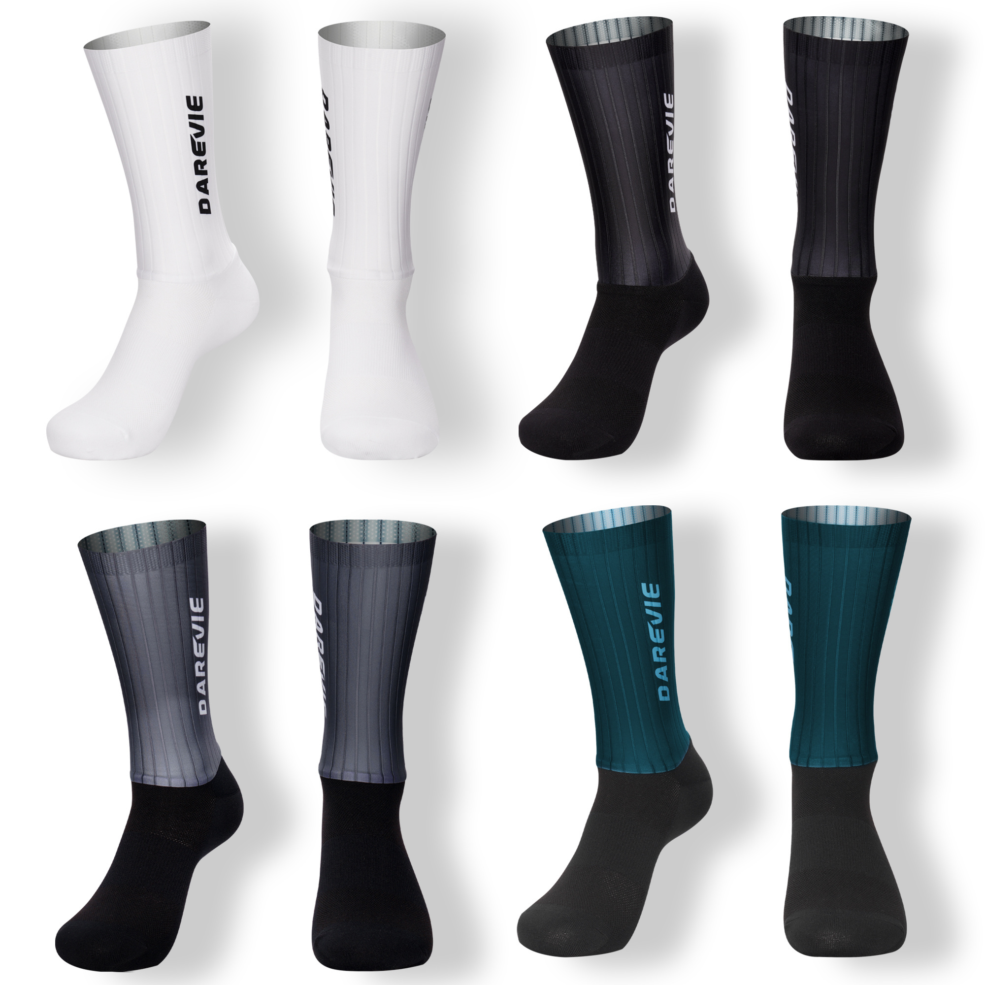 Darevie Custom design nylon socks oem odm design breathable anti-slip glue riding socks ropa de ciclismo personalizada