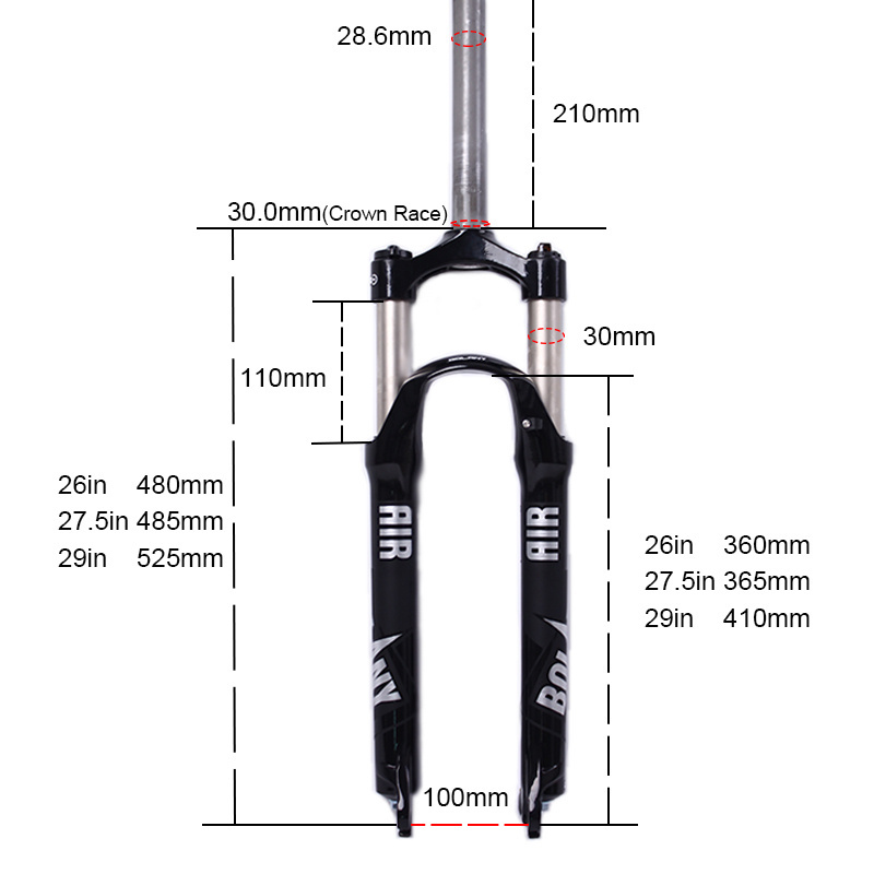 Bolany Bicycle MTB Suspension Fork 26