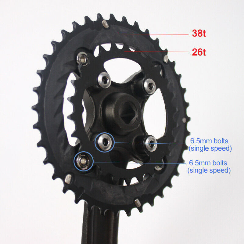 High quality Bike Crankset 26/38T Chain ring Double Speed 104BCD aluminum alloy MTB Bike Crank 170mm Mountain Bike Crankset