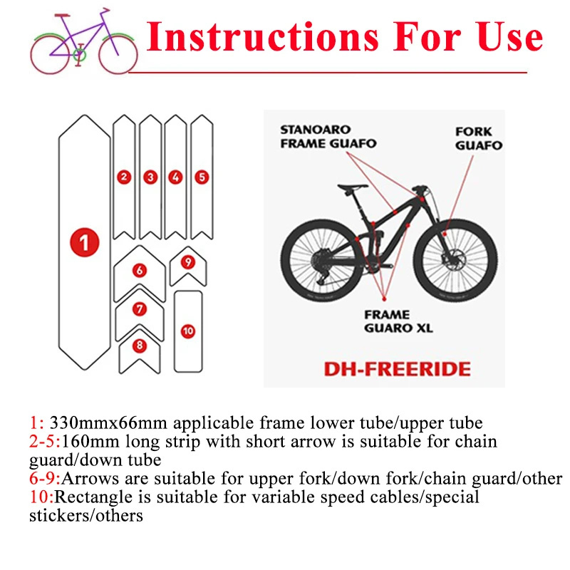 OEM/ODM ENLEE MTB Bike Frame Protect Stickers 3D Reflective Road Mountain Bicycle Protector Sticker Bike Guard Cover Accessories