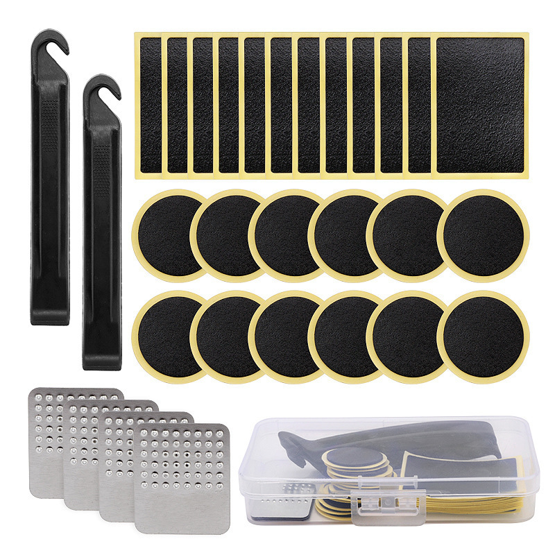 Bicycle glue-free tire patch pry stick repair kit bicycle quick tire repair tool kit tire repair box