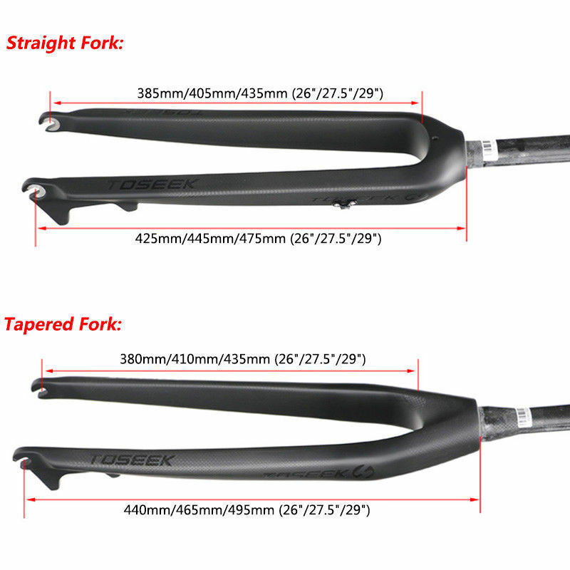 Mountain bicycle  26/27.5/29er Full Carbon Fiber Forks MTB Bike Tapered Fork Rigid Straight Disc Brake Bike Fork