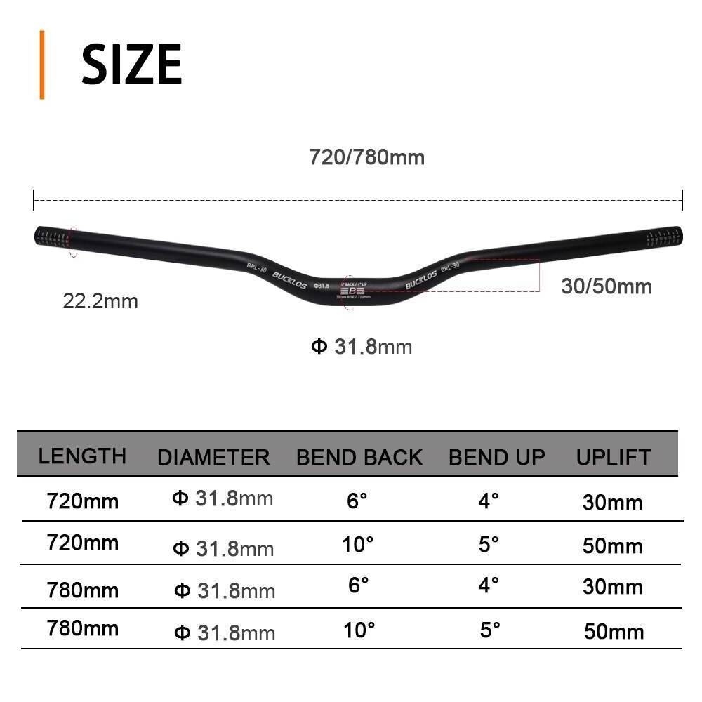 BUCKLOS OEM/ODM Guidon Vtt 31.8mm Ultralight Aluminum Alloy Cycle Riser Bike Handle Bar Bicycle Parts Handlebar