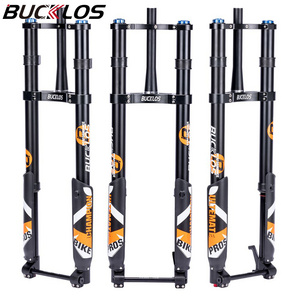 OEM/ODM BUCKLOS Horquilla 20 24 26 " Bicycle Parts Fat Bike Double Crown Downhill Inverted Suspension Air Pressure Front Fork