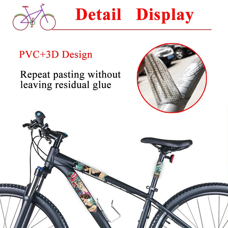 OEM/ODM ENLEE MTB Bike Frame Protect Stickers 3D Reflective Road Mountain Bicycle Protector Sticker Bike Guard Cover Accessories